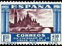 Spain 1940 Virgen del Pilar 1,50 P + 50 CTS Multicolor Edifil 899. España 899. Subida por susofe